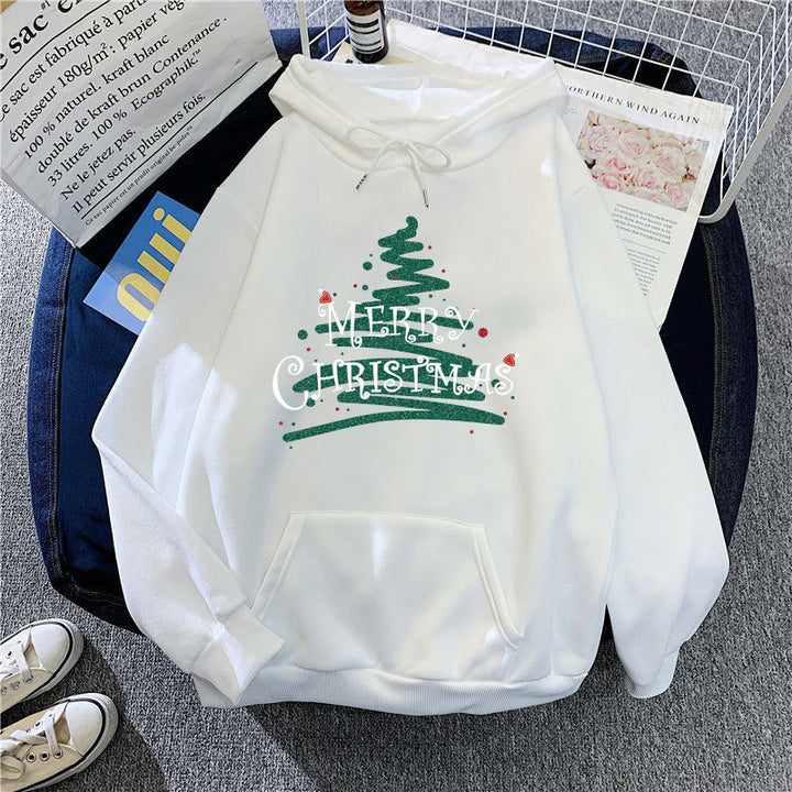 Kvinnors huva sweatshirt med festligt jul design Mirla-Eva Jonsson