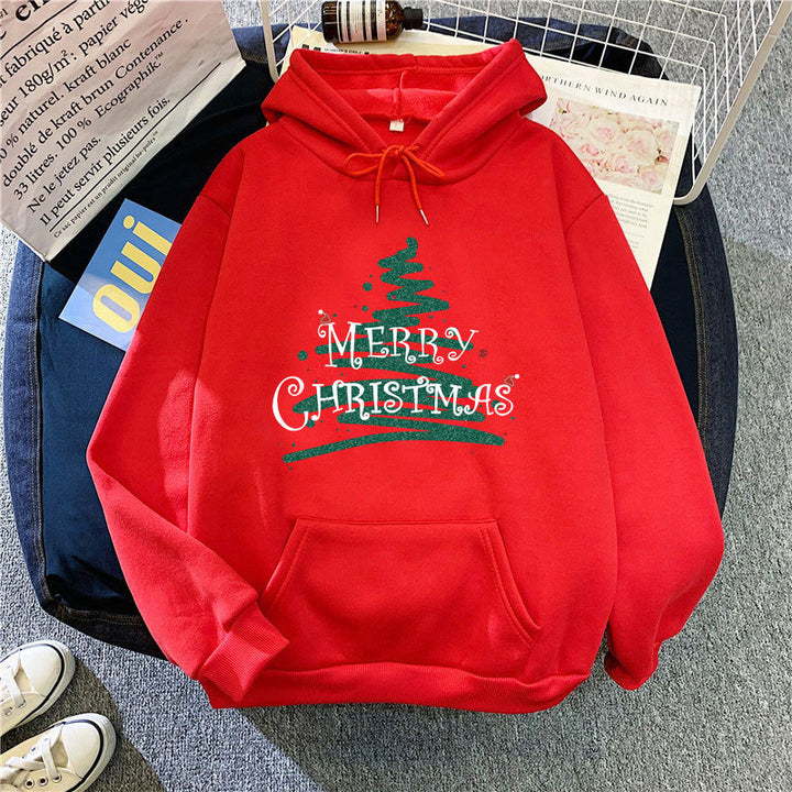 Kvinnors huva sweatshirt med festligt jul design Mirla-Eva Jonsson