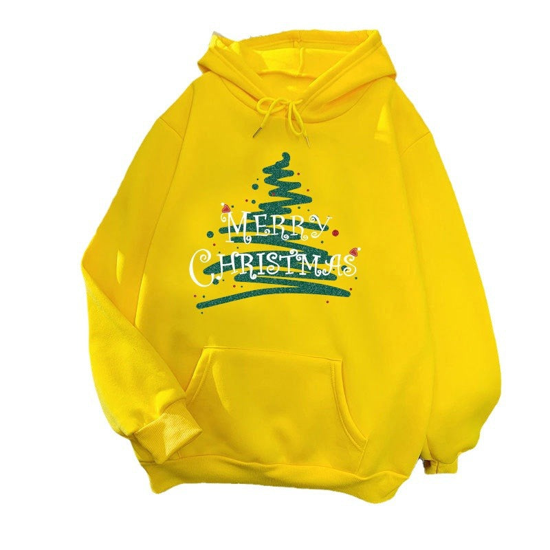 Kvinnors huva sweatshirt med festligt jul design Mirla-Eva Jonsson