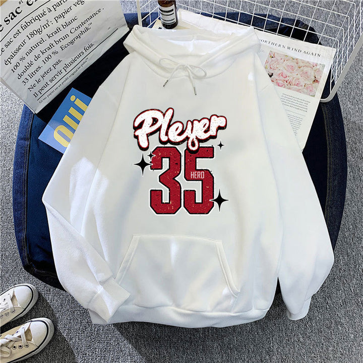 Kvinnors huva sweatshirt med kreativ basketdesign Mirla-Eva Jonsson