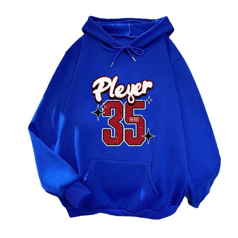 Kvinnors huva sweatshirt med kreativ basketdesign Mirla-Eva Jonsson