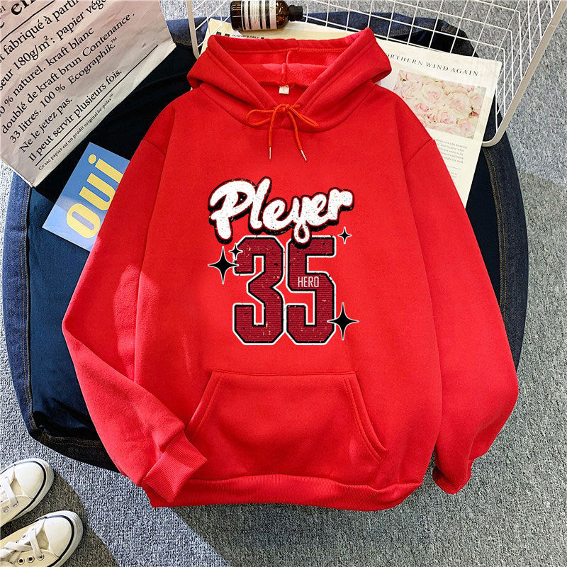 Kvinnors huva sweatshirt med kreativ basketdesign Mirla-Eva Jonsson