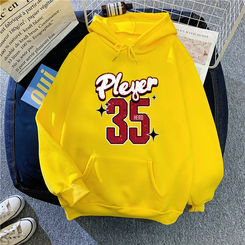 Kvinnors huva sweatshirt med kreativ basketdesign Mirla-Eva Jonsson