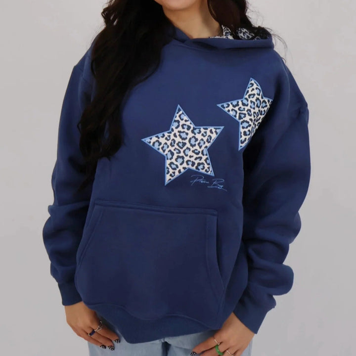 Kvinnors huva sweatshirt med kreativt djurmönster Mirla-Eva Jonsson