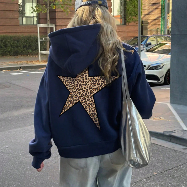 Kvinnors huvtröja med glittrande stjärnmotiv Mirla-Eva Jonsson