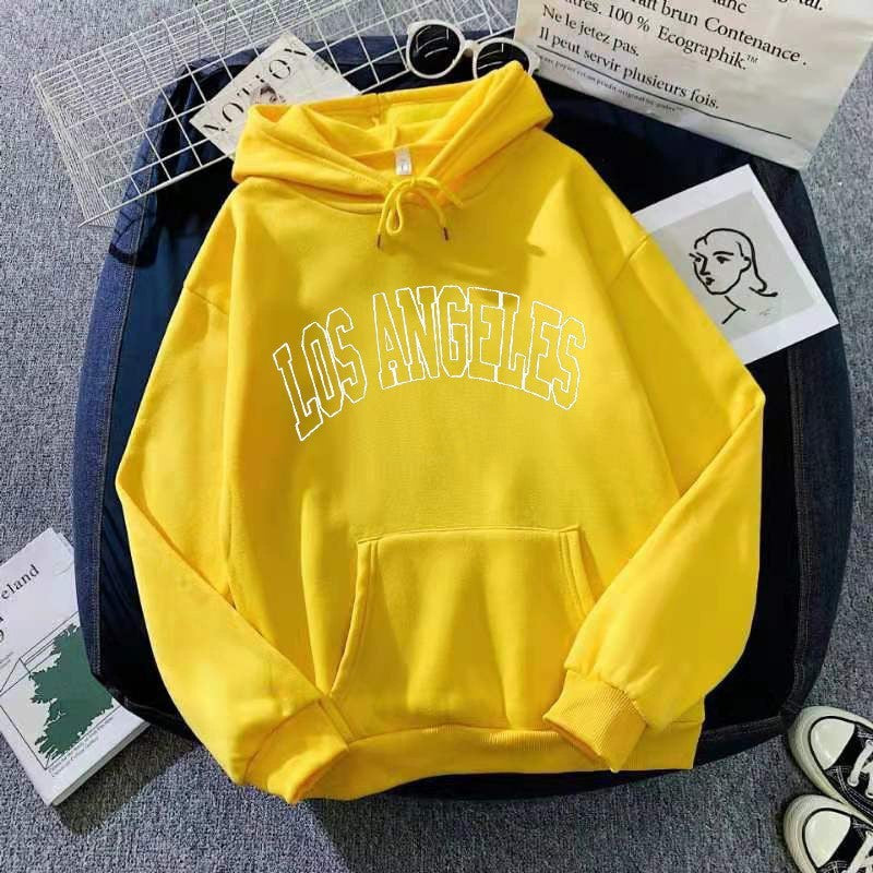 Kvinnors huvtröja med kreativ Los Angeles text Mirla-Eva Jonsson