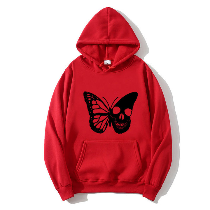 Kvinnors huvtröja med kreativ fjärilskelettdesign Mirla-Eva Jonsson