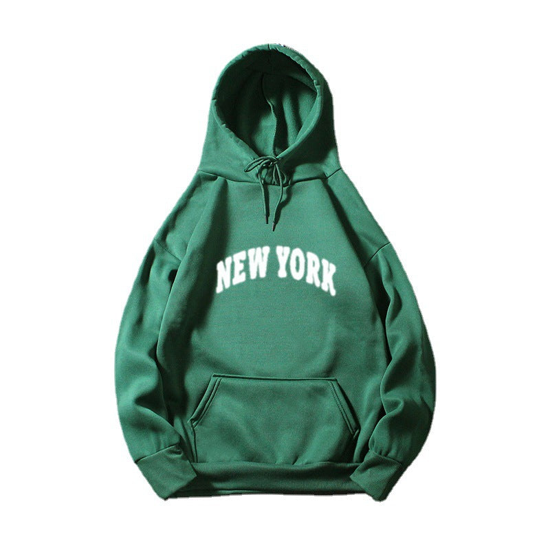 Kvinnors huvtröja med modern New York-typografi Mirla-Eva Jonsson