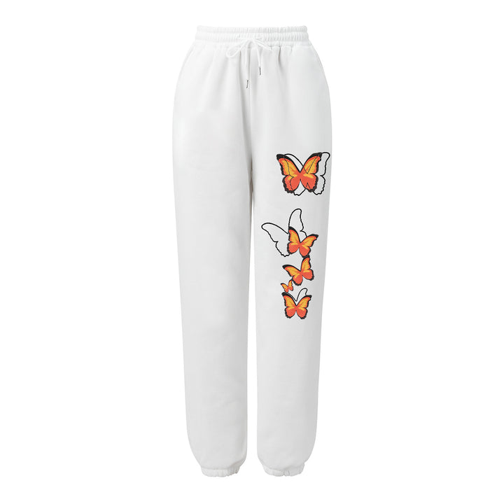 Kvinnors joggingsbyxor med färgglad fjärilsdesign Mirla-Eva Jonsson
