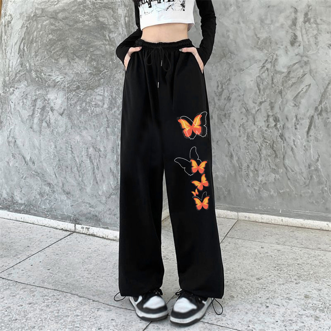 Kvinnors joggingsbyxor med färgglad fjärilsdesign Mirla-Eva Jonsson
