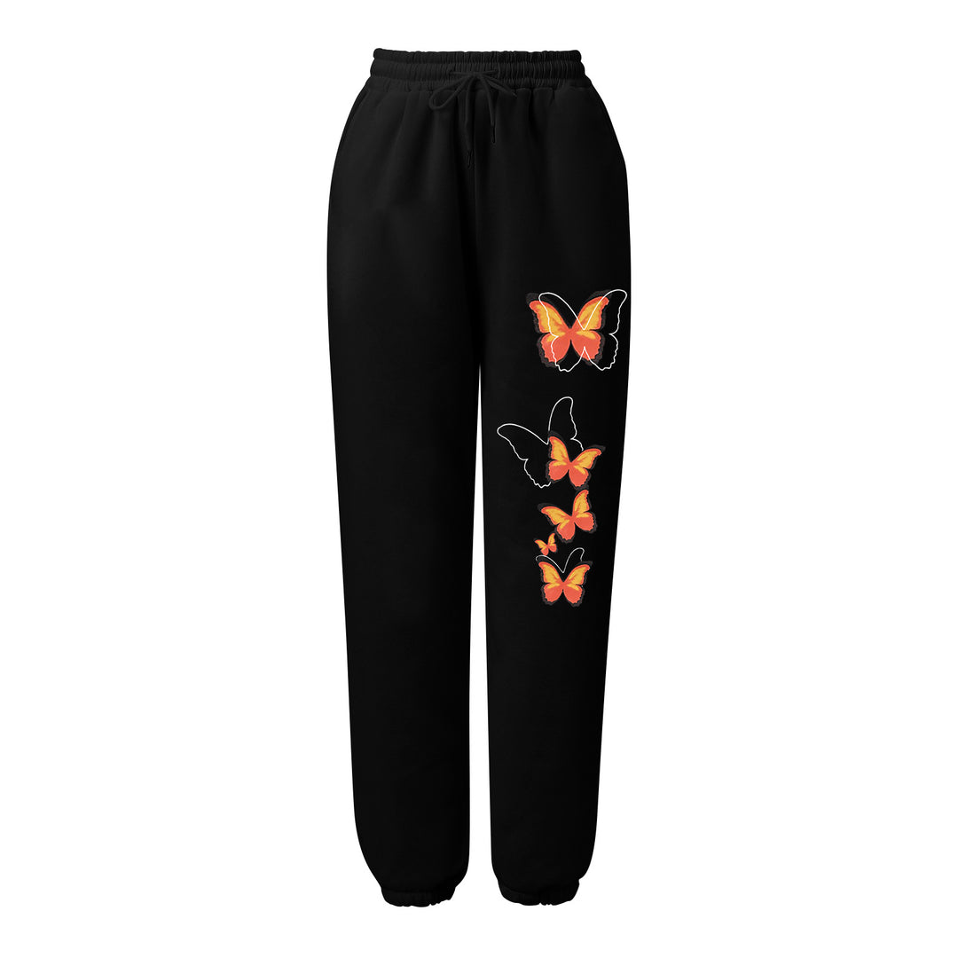 Kvinnors joggingsbyxor med färgglad fjärilsdesign Mirla-Eva Jonsson