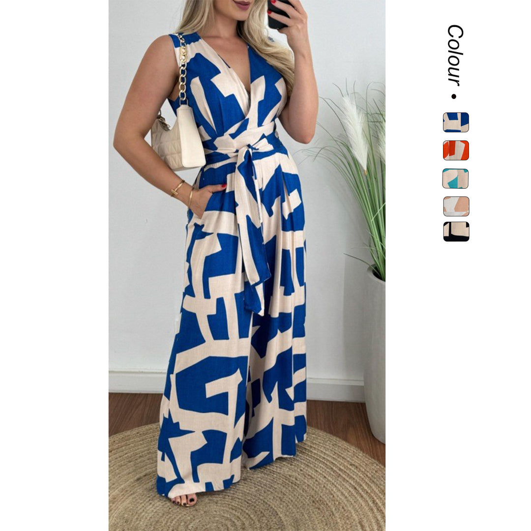 Kvinnors jumpsuit med djup V-ringning och elegant midja Mirla-Eva Jonsson