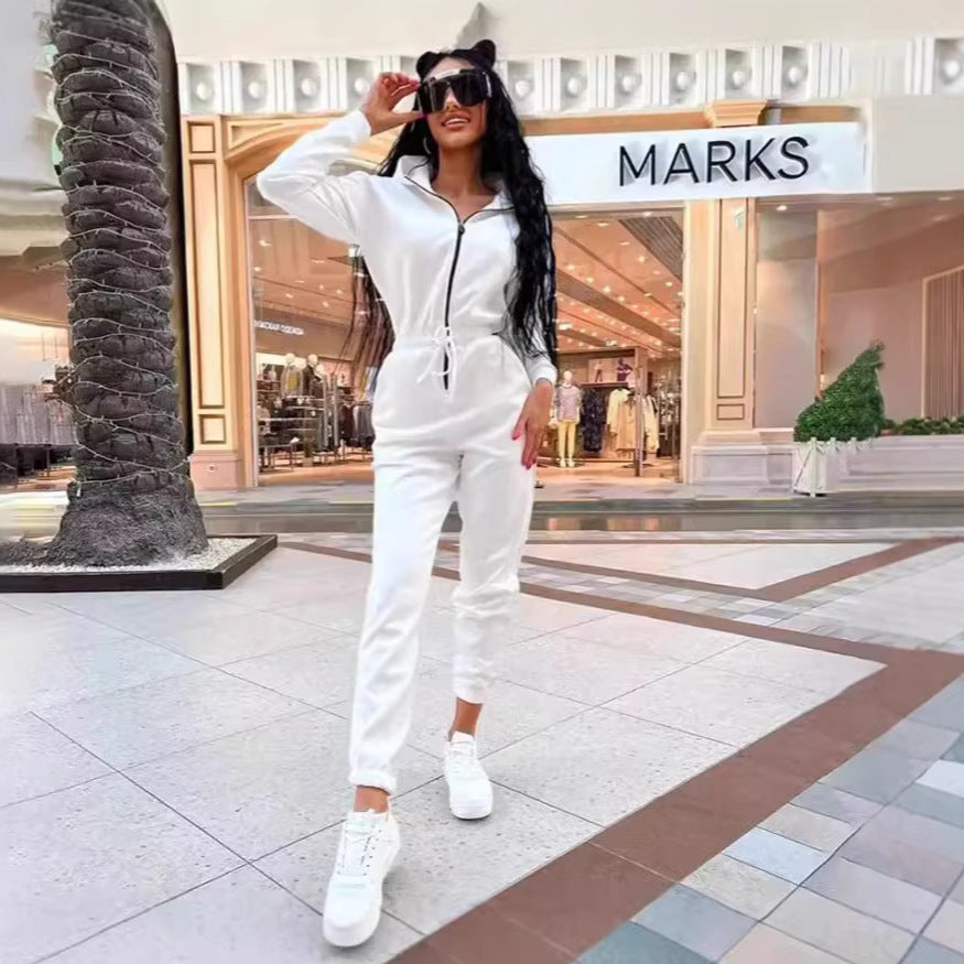 Kvinnors jumpsuit med hög krage och elastisk midja Mirla-Eva Jonsson