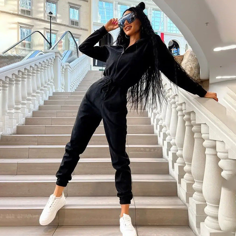 Kvinnors jumpsuit med hög krage och elastisk midja Mirla-Eva Jonsson