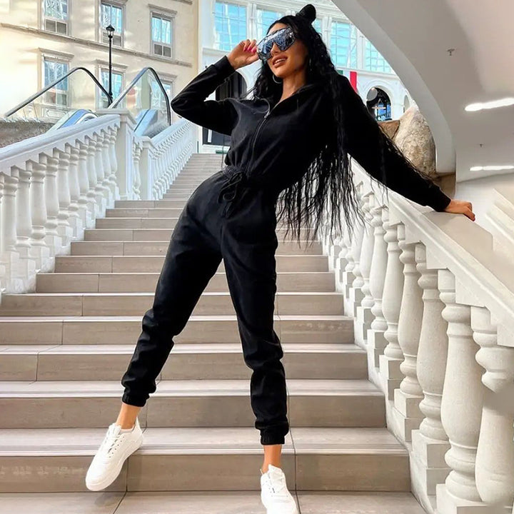 Kvinnors jumpsuit med hög krage och elastisk midja Mirla-Eva Jonsson
