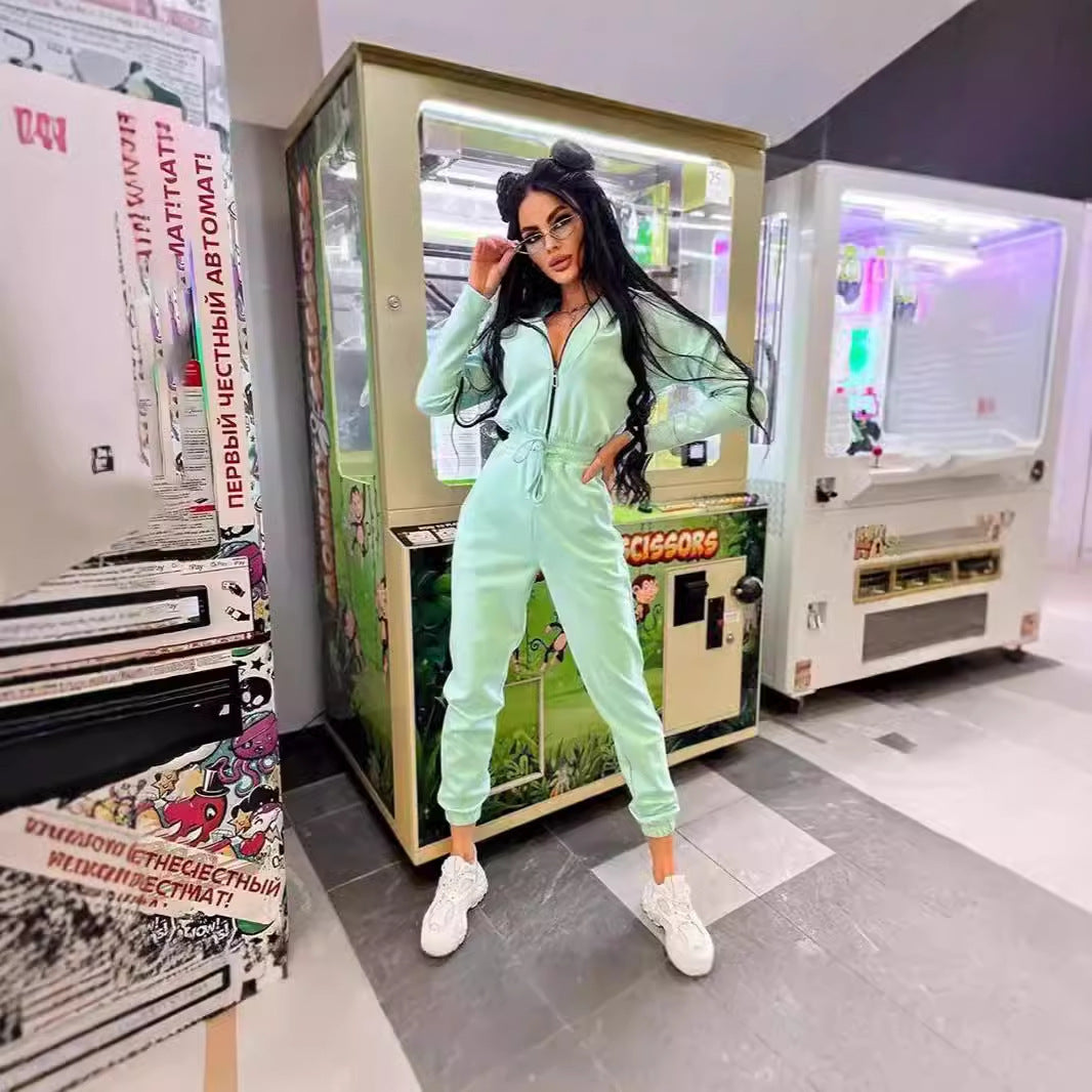Kvinnors jumpsuit med hög krage och elastisk midja Mirla-Eva Jonsson
