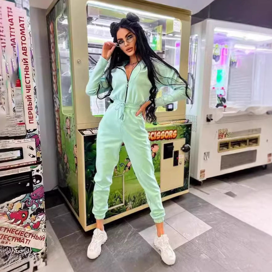 Kvinnors jumpsuit med hög krage och elastisk midja Mirla-Eva Jonsson