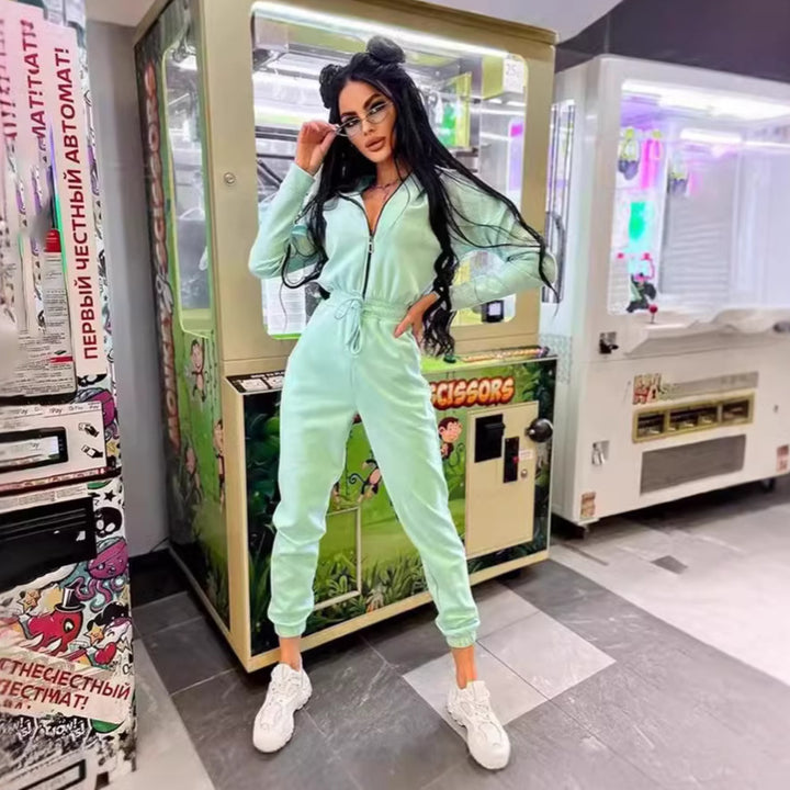 Kvinnors jumpsuit med hög krage och elastisk midja Mirla-Eva Jonsson