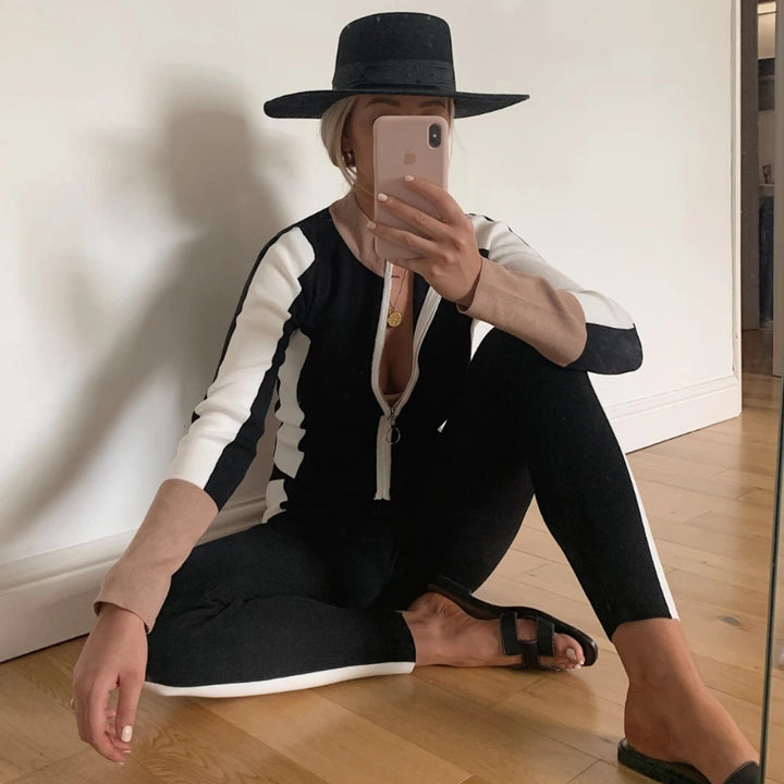 Kvinnors jumpsuit med högt krage och dragkedja Mirla-Eva Jonsson