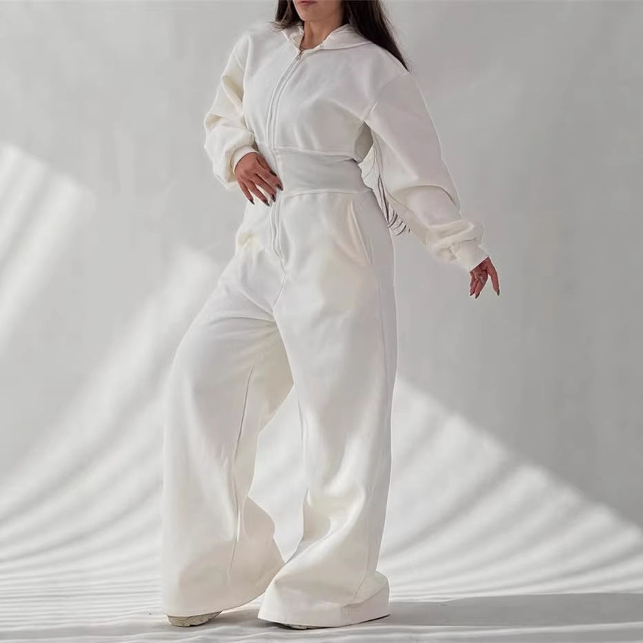 Kvinnors jumpsuit med huva och vida ben Mirla-Eva Jonsson