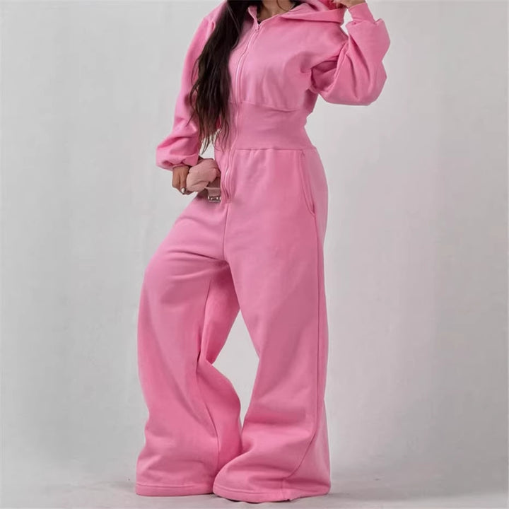 Kvinnors jumpsuit med huva och vida ben Mirla-Eva Jonsson