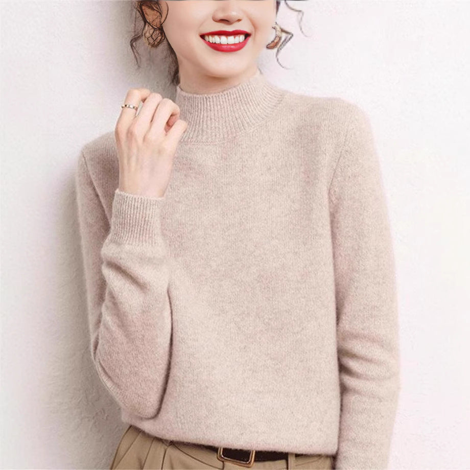 Kvinnors kashmirliknande pullover med ståkrage och smala ärmar Mirla-Eva Jonsson