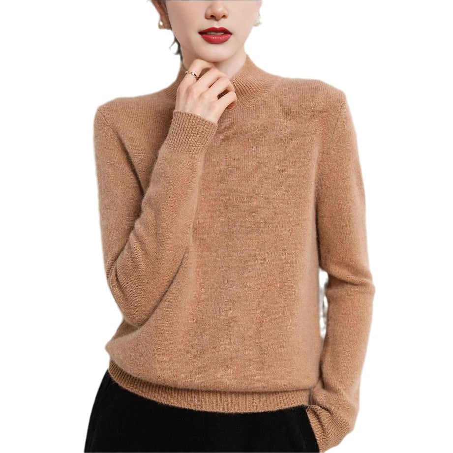 Kvinnors kashmirliknande pullover med ståkrage och smala ärmar Mirla-Eva Jonsson