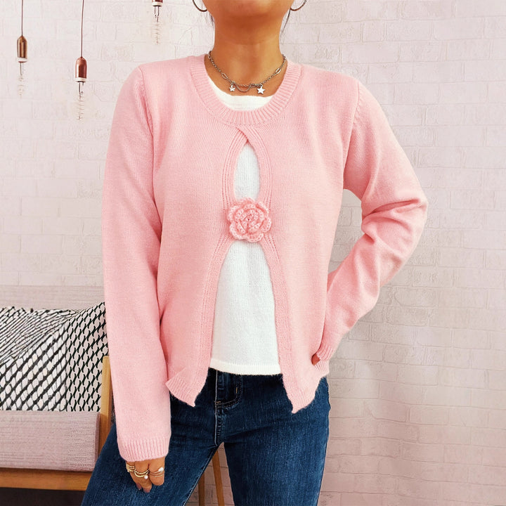 Kvinnors kavaj med blommig fönsterdesign och lyxig knappdetalj Mirla-Eva Jonsson