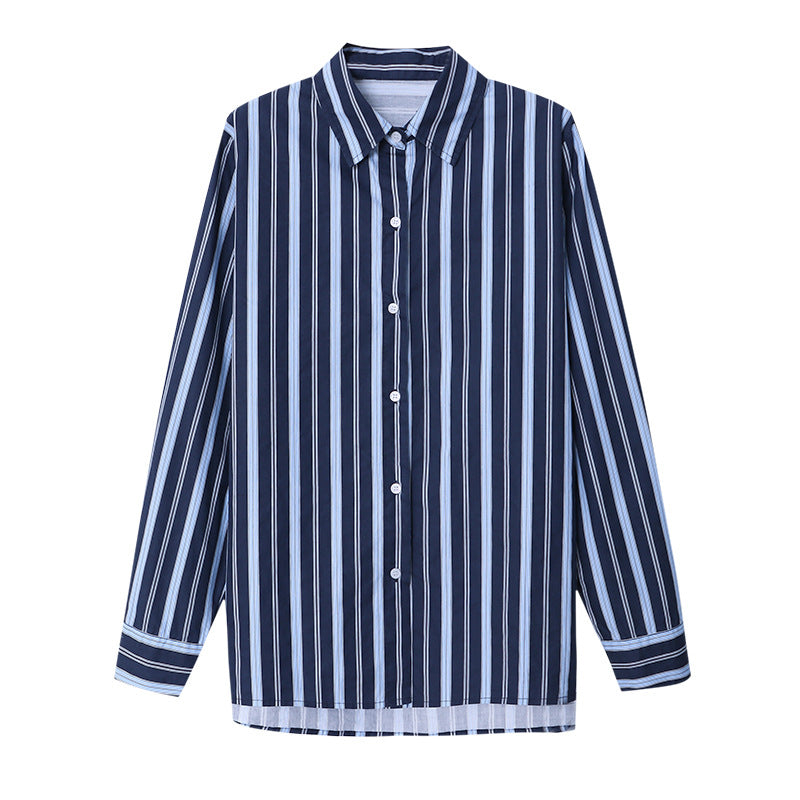 Kvinnors klassiska blus med randig design och modern skärning Mirla-Eva Jonsson