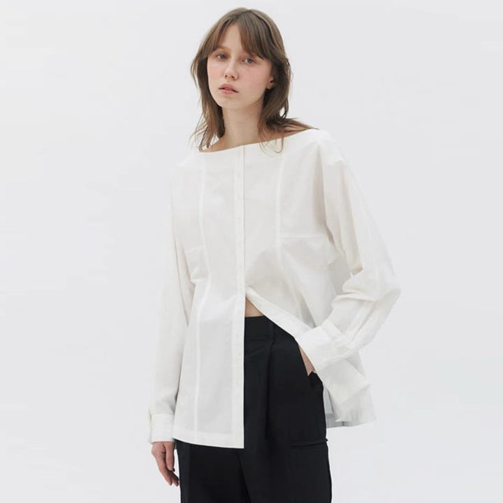 Kvinnors klassiska skjortblus med moderna detaljer Mirla-Eva Jonsson