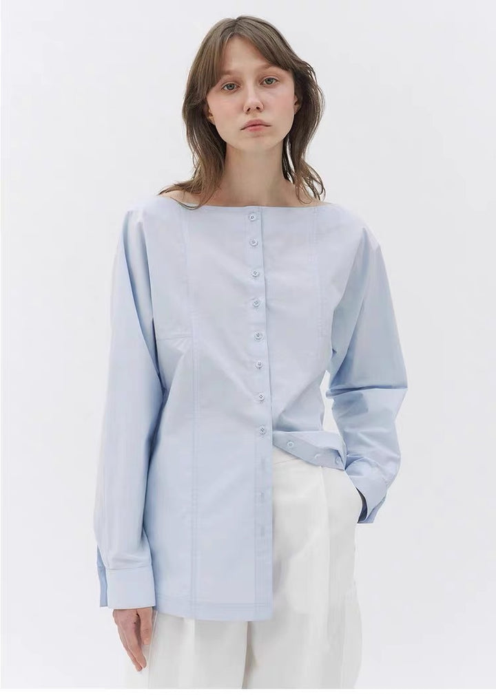 Kvinnors klassiska skjortblus med moderna detaljer Mirla-Eva Jonsson