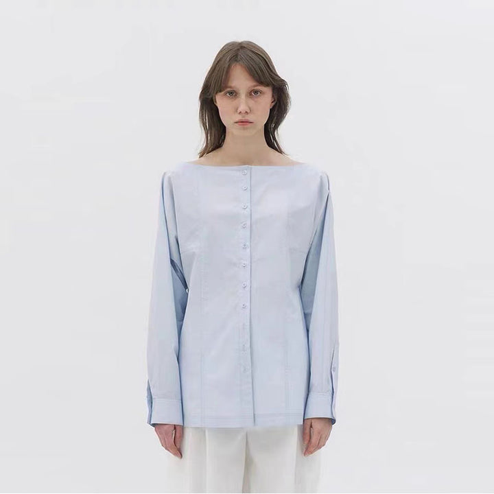 Kvinnors klassiska skjortblus med moderna detaljer Mirla-Eva Jonsson