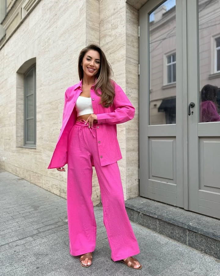 Kvinnors kombination av lös blus och vida byxor Mirla-Eva Jonsson