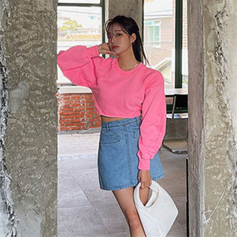 Kvinnors kort sweatshirt med voluminösa ärmar Mirla 1772505824-Eva Jonsson