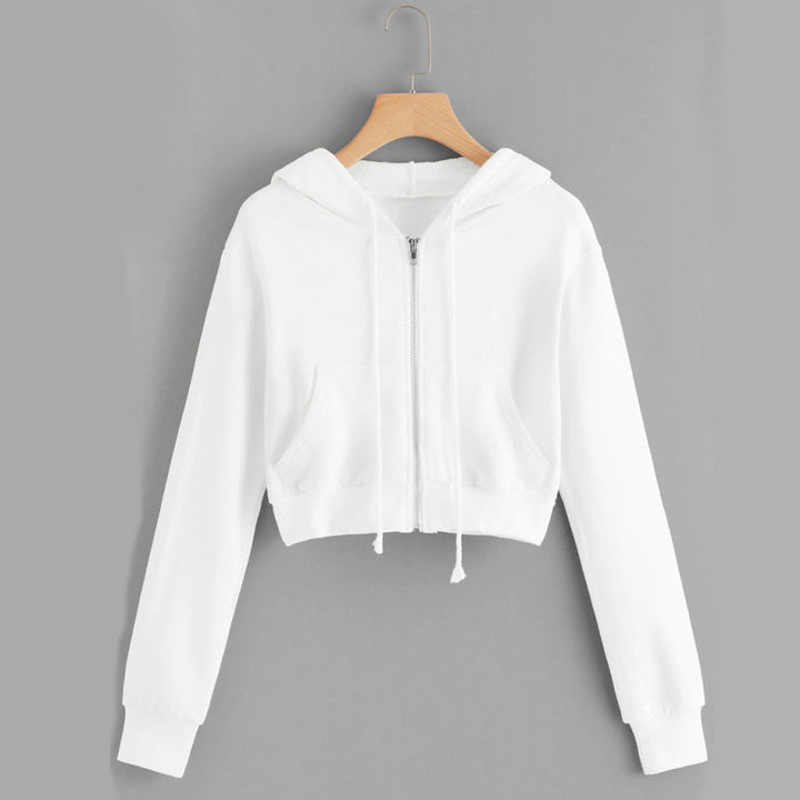 Kvinnors korta hoodie-jacka med dragkedja och kängurufickor Mirla-Eva Jonsson