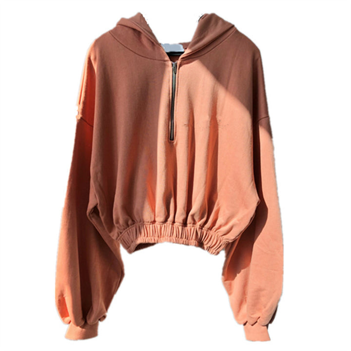 Kvinnors kortad sweatshirt-jacka med halv-hög krage Mirla-Eva Jonsson