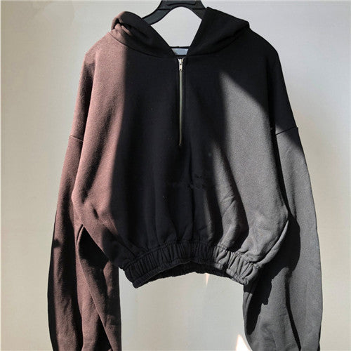 Kvinnors kortad sweatshirt-jacka med halv-hög krage Mirla-Eva Jonsson