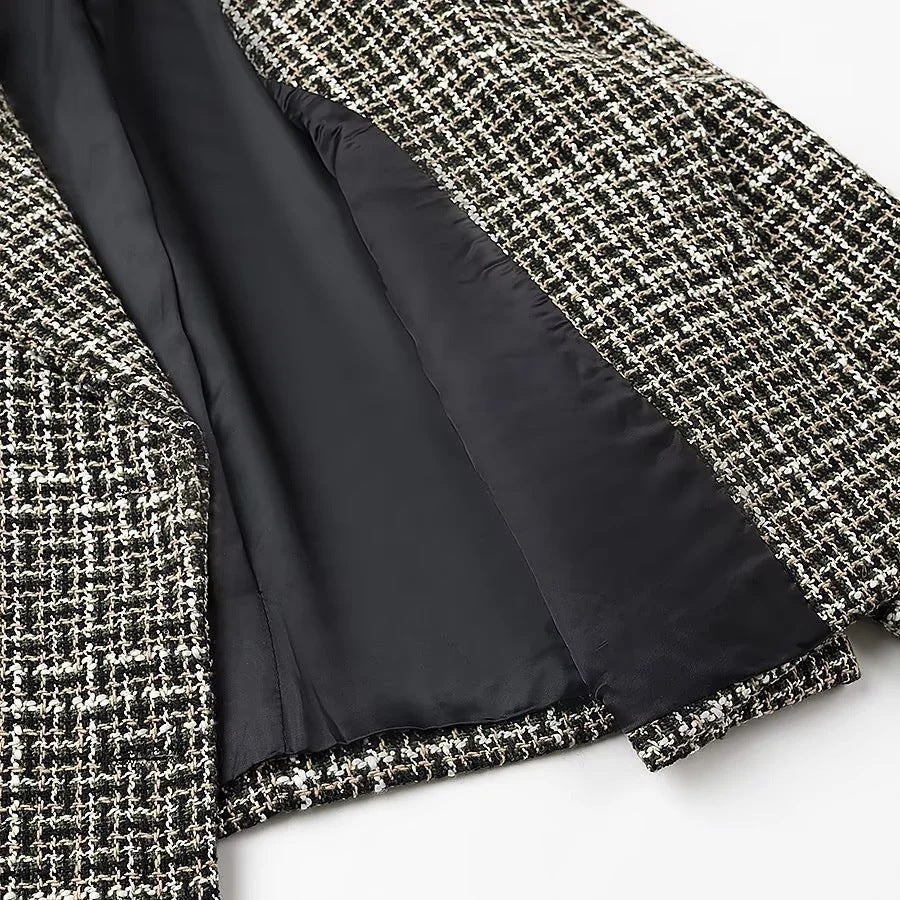 Kvinnors kortärmad blazerjacka i elegant tweeddesign Mirla-Eva Jonsson