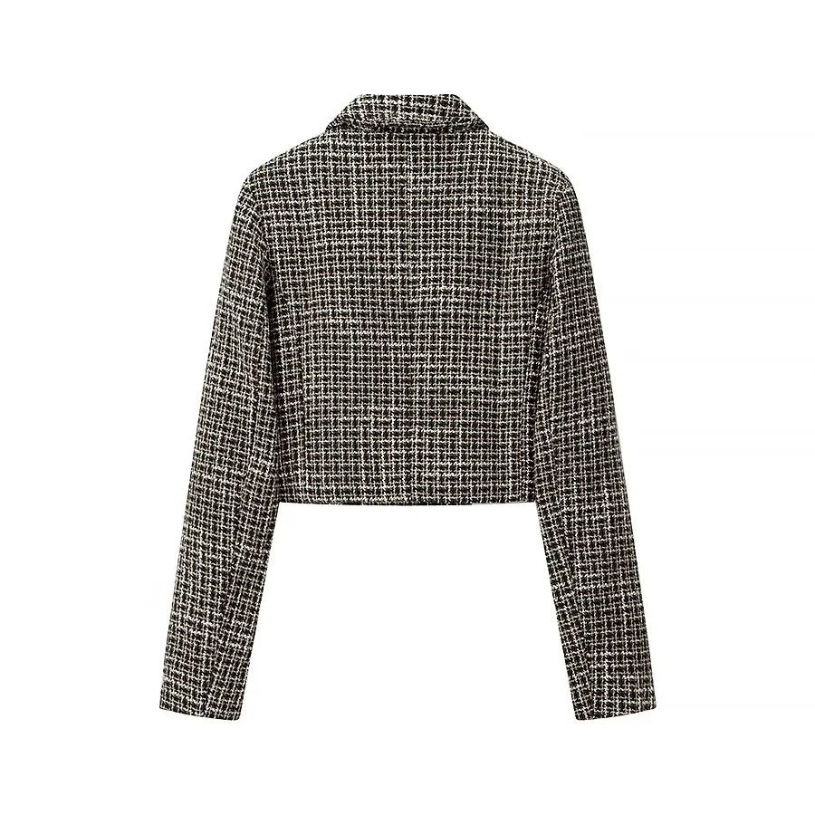 Kvinnors kortärmad blazerjacka i elegant tweeddesign Mirla-Eva Jonsson