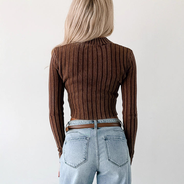 Kvinnors kortärmad cardigan med smal dragkedja och lång ärm Mirla-Eva Jonsson