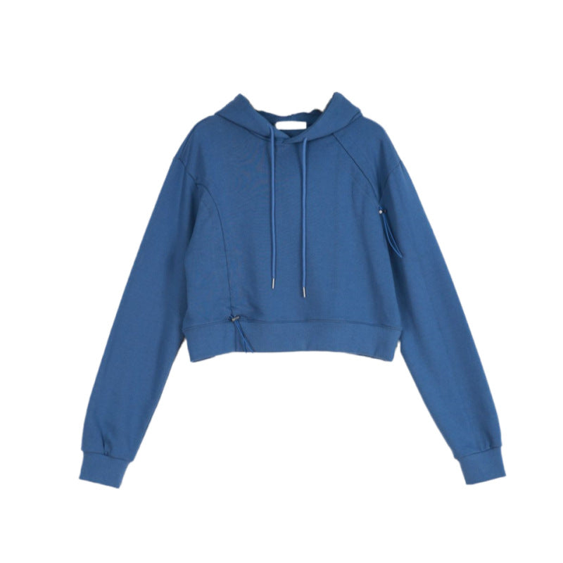 Kvinnors kortärmad hoodie med justerbar dragsko Mirla-Eva Jonsson