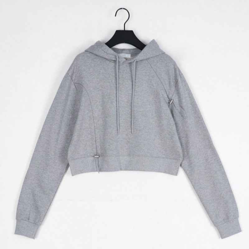 Kvinnors kortärmad hoodie med justerbar dragsko Mirla-Eva Jonsson