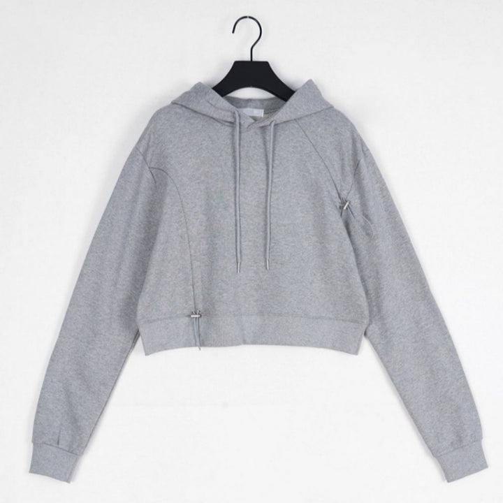 Kvinnors kortärmad hoodie med justerbar dragsko Mirla-Eva Jonsson