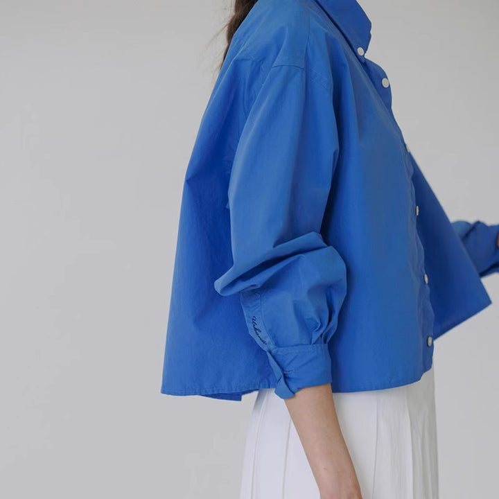 Kvinnors kortärmad skjortjacka med oversized passform Mirla-Eva Jonsson
