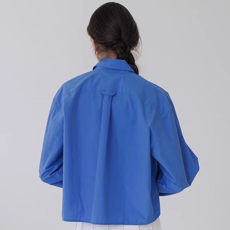 Kvinnors kortärmad skjortjacka med oversized passform Mirla-Eva Jonsson