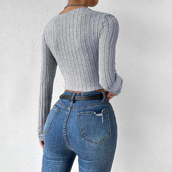 Kvinnors kortärmad topp med tidlös twist-design och långa ärmar Mirla-Eva Jonsson