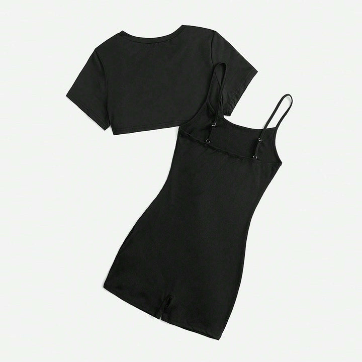 Kvinnors kortärmad topp och shorts jumpsuit set Mirla-Eva Jonsson