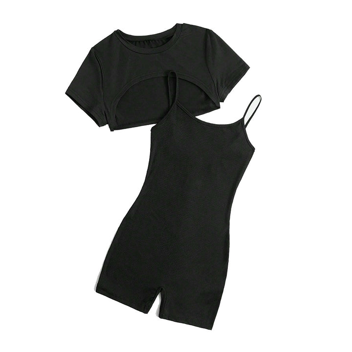 Kvinnors kortärmad topp och shorts jumpsuit set Mirla-Eva Jonsson