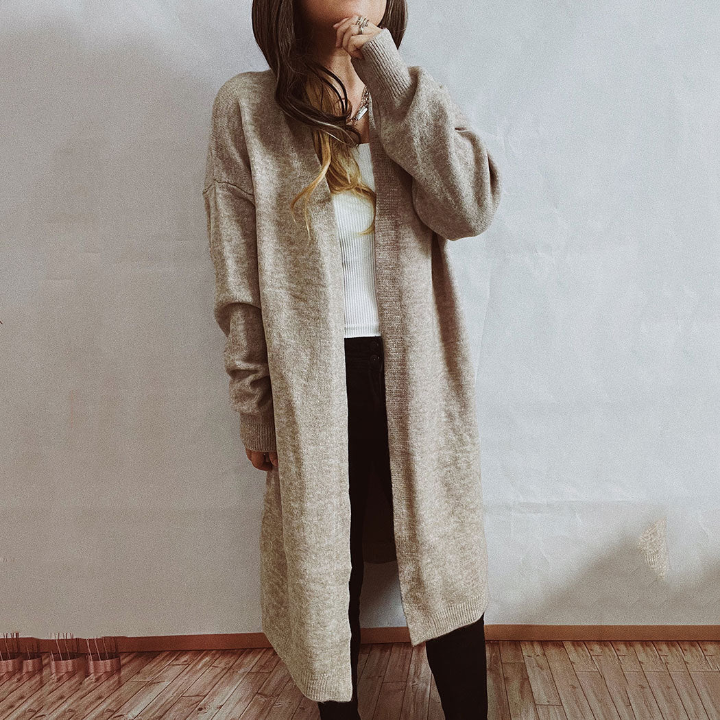 Kvinnors lång stickad cardigan Mirla-Eva Jonsson