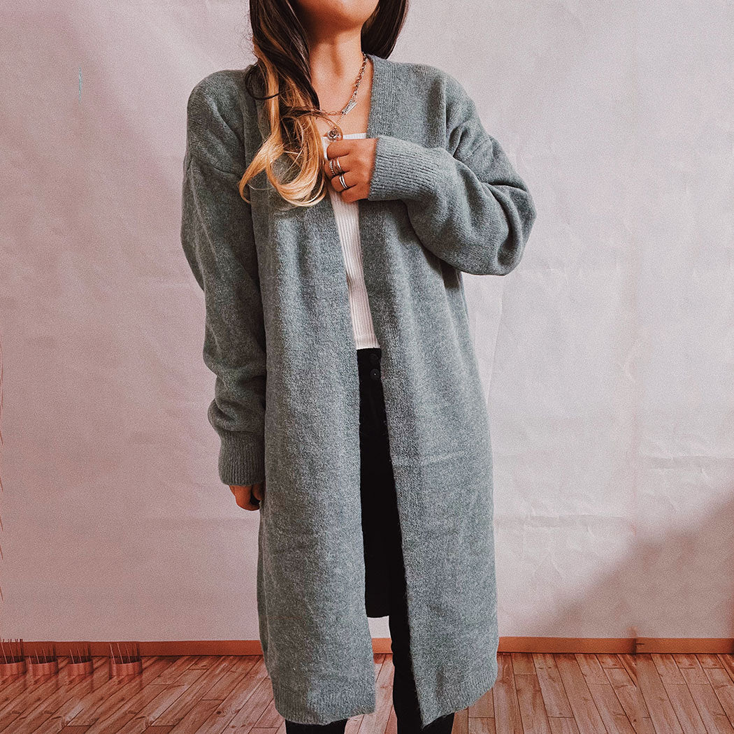 Kvinnors lång stickad cardigan Mirla-Eva Jonsson